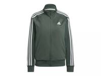 Essentials Warm-Up Slim 3-Stripes Women's Track Jacket Dark Green view