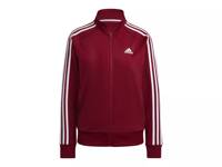 Essentials Warm-Up Slim 3-Stripes Women's Track Jacket Dark Red view