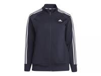 Essentials Warm-Up Tricot 3-Stripes Women's Plus Size Track Top Navy view