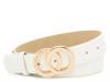 Double Ring Buckle Women's Belt White view