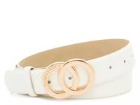 Double Ring Buckle Women's Belt White view