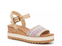 Dani Wedge Sandal Beige/Multicolor Geometric Print view