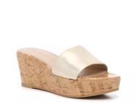 Summer Platform Wedge Slide Sandal Gold Metallic view