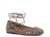 Bingley Flat Tan Snake Print view