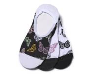 Butterfly Women's No Show Liners - 3 Pack Black/White/Multicolor view