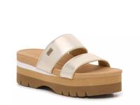 Banded Horizon Platform Sandal Gold Metallic view