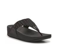 Lulu Art Denim Wedge Sandal Black view