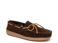 Plaid Fleece Lined Hardsole Moccasin Slipper Dark Brown view