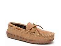 Plaid Fleece Lined Hardsole Moccasin Slipper Light Brown view