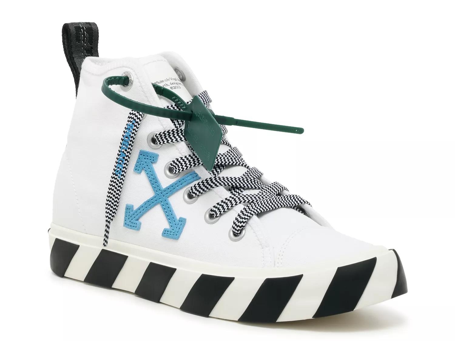 Off-White Men\'s Mid-Top Vulcanized Canvas Sneakers White/Black, Size 40 It Lace Up Canvas Sneakers Vulcanized Off White Outdoor White  main image 4