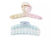 Translucent Claw Clip Set - 2 Pack Pink/Blue Translucent view
