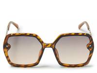 Libby Geometric Sunglasses Brown/Black Tortoise Shell view