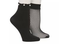 Fishnet Pearl Women's Ankle Socks - 2 Pack Black view