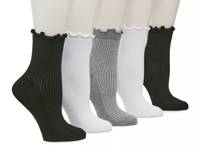 Lettuce Edge Ankle Socks - 5 Pack Black/White/Grey view
