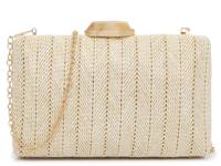Stitched Gem-Lock Clutch Beige view