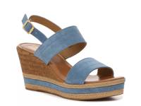 Leuca Wedge Sandal Blue view