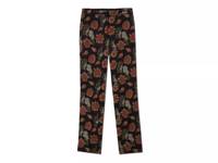 Patterned Women's Dress Pants Black/Orange/Green Floral Print view