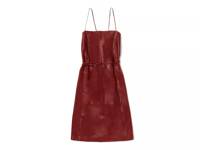 Empire-Waist Leather Dress - Women's Wine view