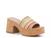 Canary Platform Sandal Tan/Blue/Multicolor Raffia view