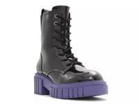 Drivenn Combat Boot Black/Purple Patent view