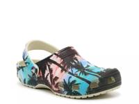 Classic Retro Resort Clog Black/Pink/Blue Sunset Palm Tree Print view