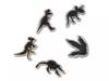 Glow in the Dark Dino Jibbitz Set - 5 Pack Black view