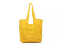 Paper Straw Tote Yellow view