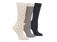 Dot & Stripe Men's Crew Socks - 3 Pack Beige/Navy view