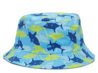 Shark Bucket Hat Blue/Green/Navy Shark Print view