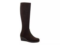 Binocular Wedge Boot Brown Faux Suede view