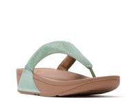 Lulu Crystal Wedge Sandal Mint Green Metallic view