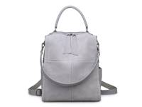 Brette Convertible Leather Backpack Grey view