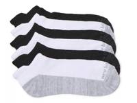 Cushioned Men's No Show Socks - 6 Pack Black/White view