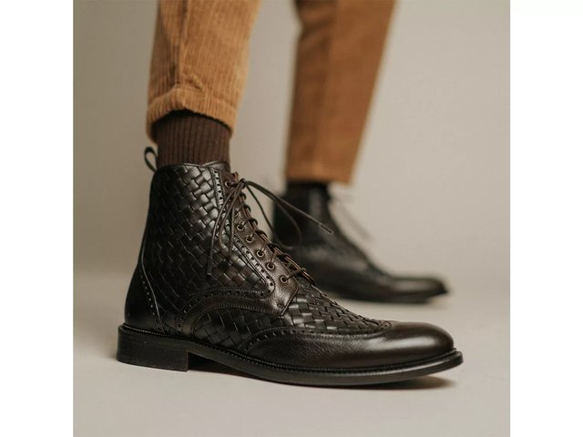 Taft Lace Up Ankle Boots 365 Model 001 Black,Brown SZ 13 The Jack Boot - Black Leather | TAFT main image 4