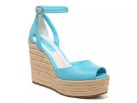 Paige Espadrille Wedge Sandal Blue Leather view