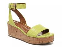 Presley Wedge Sandal Green Croc Print Synthetic view