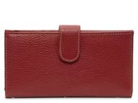 Slim Clutch Leather Wallet Red view