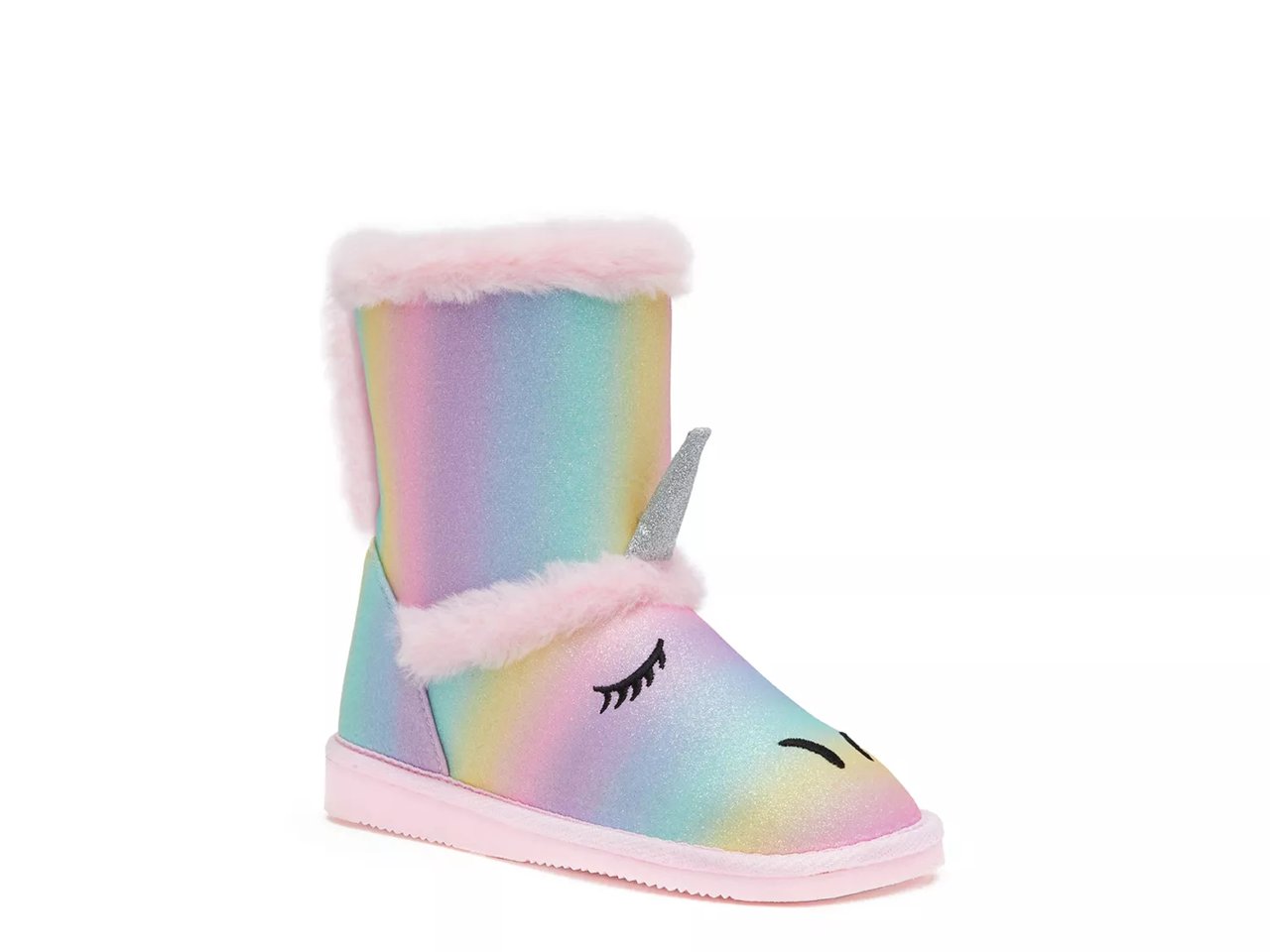 Unicorn Rainbow Fuzzy Boot - Kids'