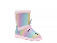 Unicorn Rainbow Fuzzy Boot - Kids' Multicolor view