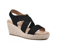 Yanda Espadrille Wedge Sandal Black Fabric view