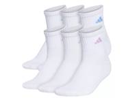Athletic Cushioned Women's Quarter Ankle Socks - 6 Pack White view