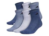 Athletic Cushioned Men's Quarter Ankle Socks - 6 Pack Blue view