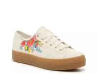 Triple Kick Rifle Paper Co. Platform Sneaker - Women's Linen Floral Embroidery view