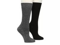 Waffle Men's Crew Socks - 2 Pack Charcoal/Black view