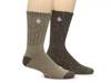 Wool-Blend Crew Socks - 2 Pack Dark Brown/Sage Green view