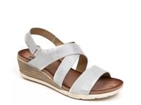 Panama Wedge Sandal Silver/Off White Crackle view