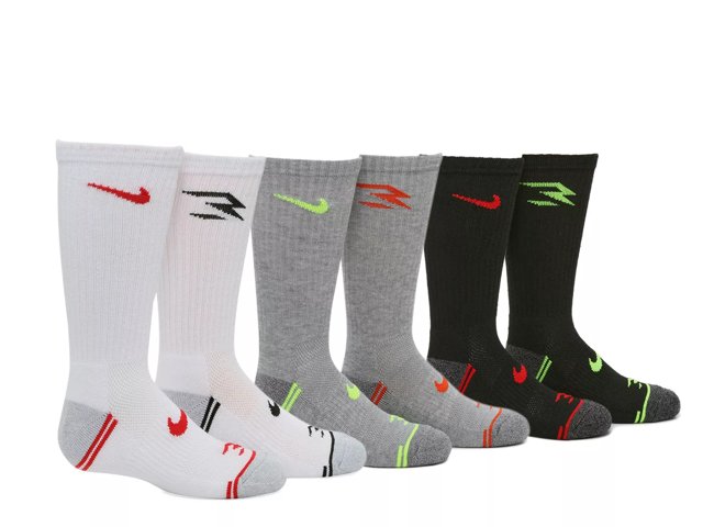 Russell Wilson Cushioned Kids' Crew Socks - 6 Pack