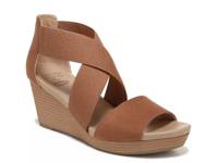 Barton Band Wedge Sandal Brown Fabric view