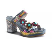 Ginevra Platform Sandal Navy Multicolor view