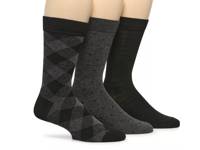 Patterned Crew Socks - 3 Pack Black view